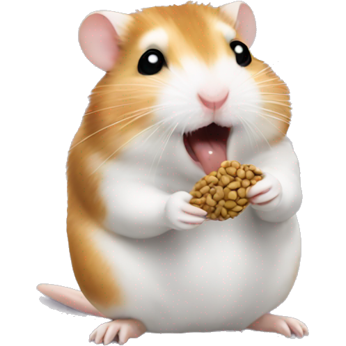 Hamster eating a seed