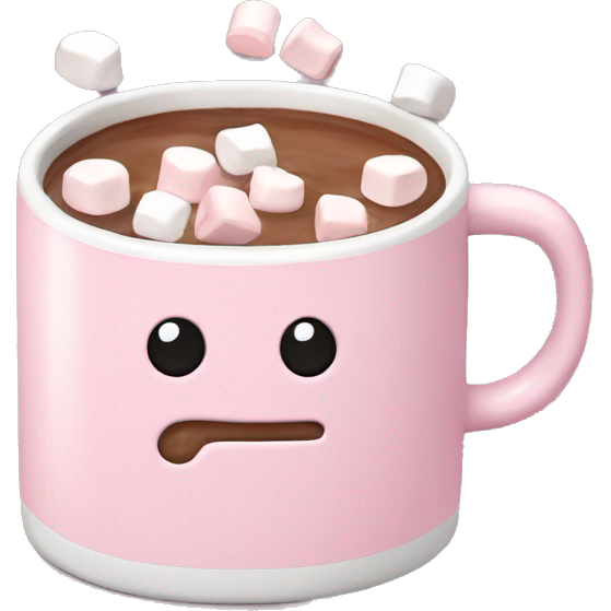 Light Pink mug of hot chocolate with marshmallows