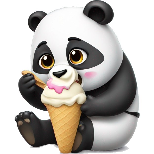 Panda eating ice cream