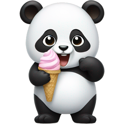 Panda eating ice cream