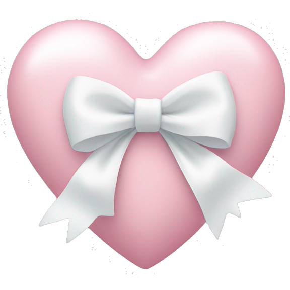 Pastel pink heart with white bow