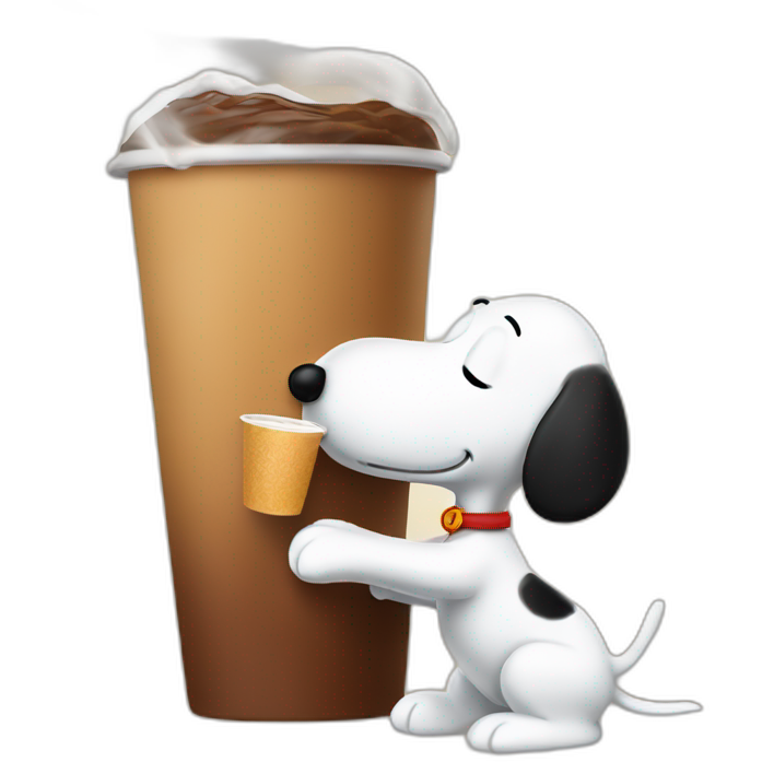 Snoopy drinking chai