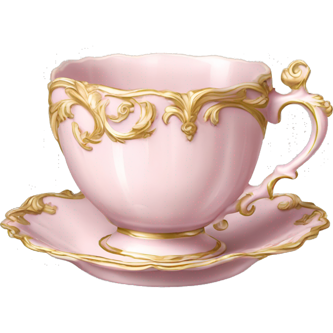 Vintage ornate rococo pale pink tea cup