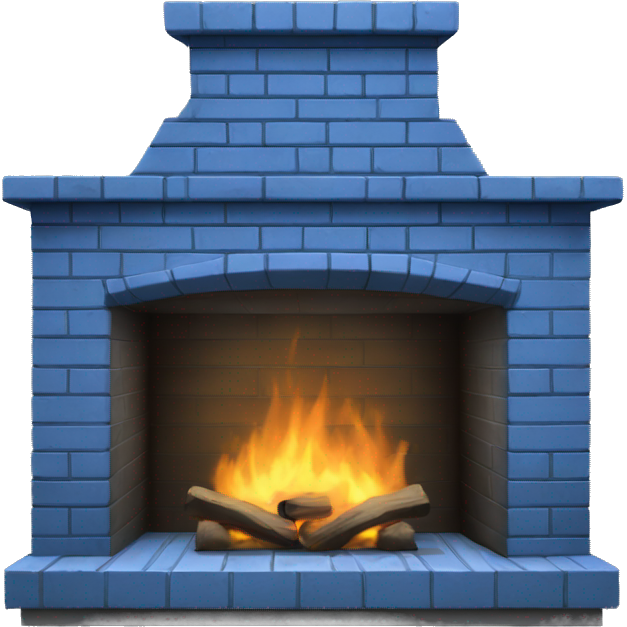 Blue brick fireplace