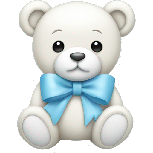 Light blue teddy with white bow