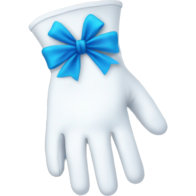 White gloves with blue bow