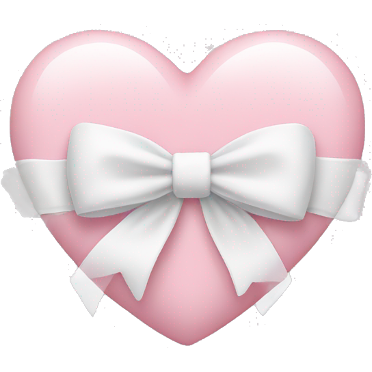 Pastel pink heart with white bow