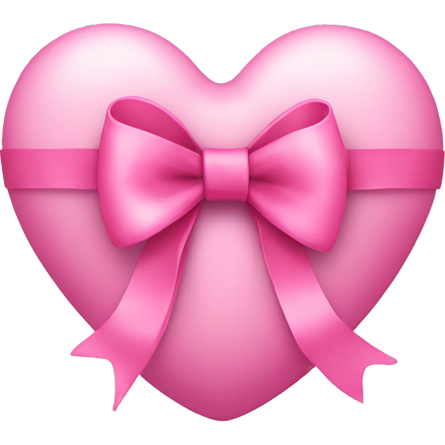 A pink heart wrapped by a bow