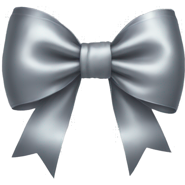 Grey satin bow