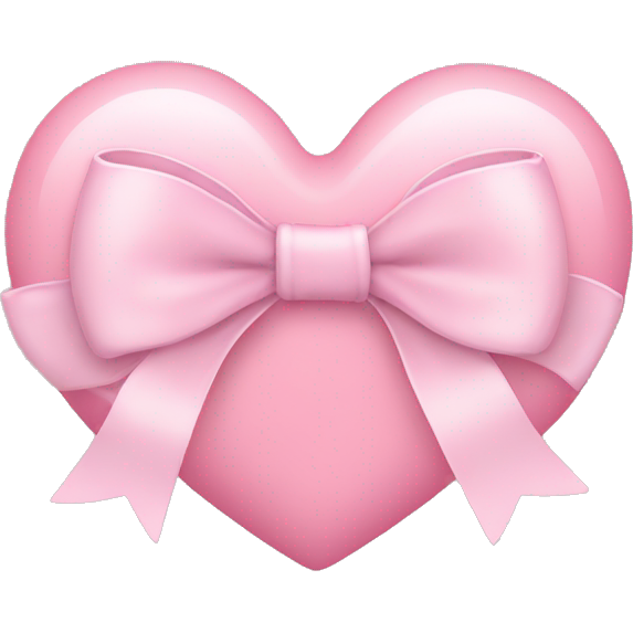 Pastel pink heart with bow around it