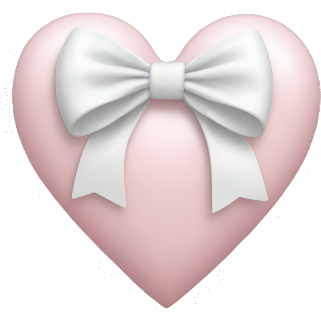 Pale pink heart with a white bow