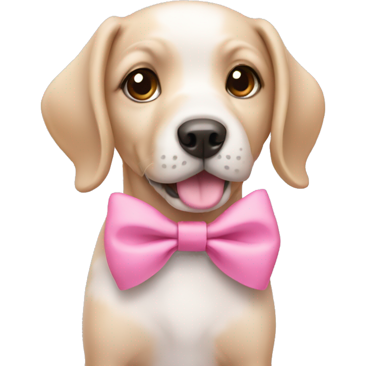 Cute dog wearing pink bow