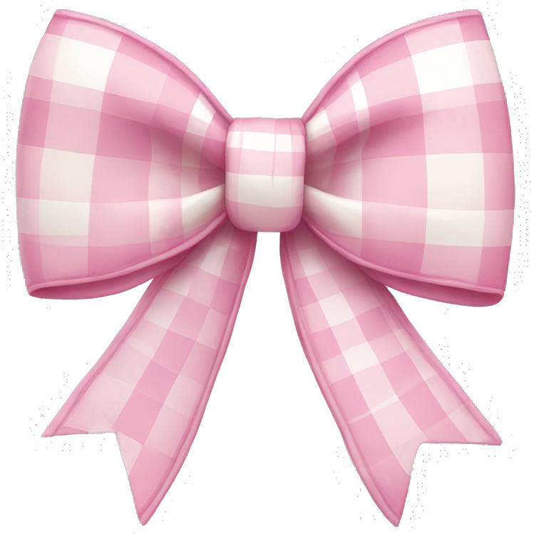 Pink and white plaid bow