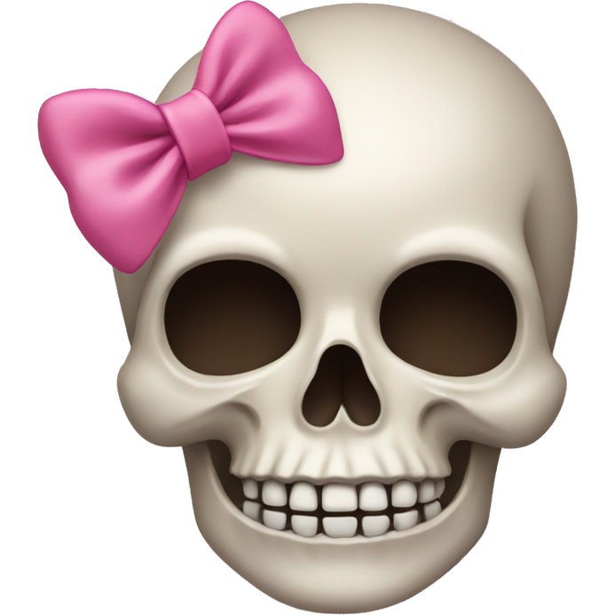 Skull with a pink bow