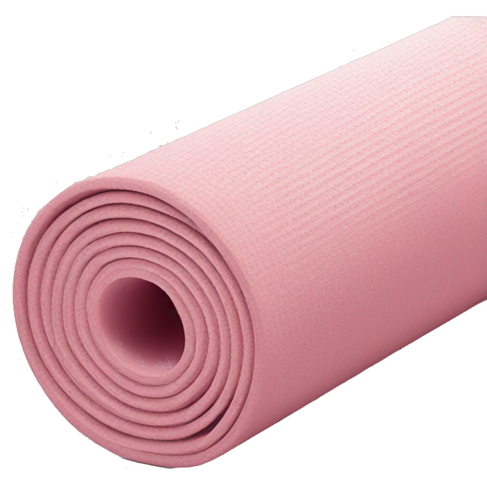 Light pink rolled yoga mat