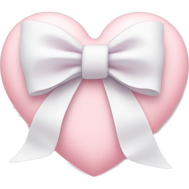 Pastel pink heart with white bow