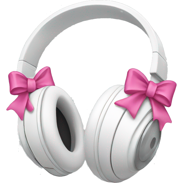 White headphones with 2 pink bows