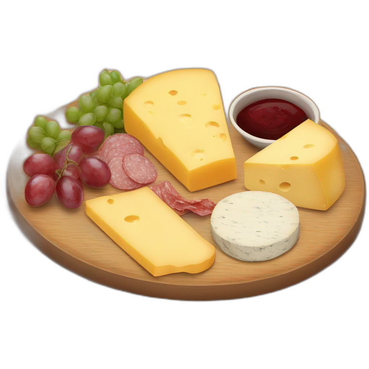 Full cheese charcuterie platter on wooden board