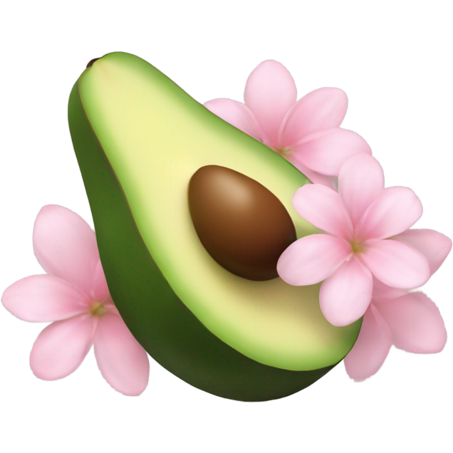 Realistic avacado with pale pink flower
