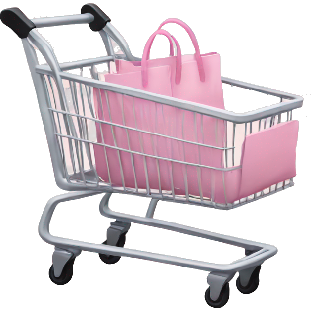 Pale pink shopping cart