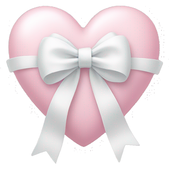 Pastel pink heart with white bow