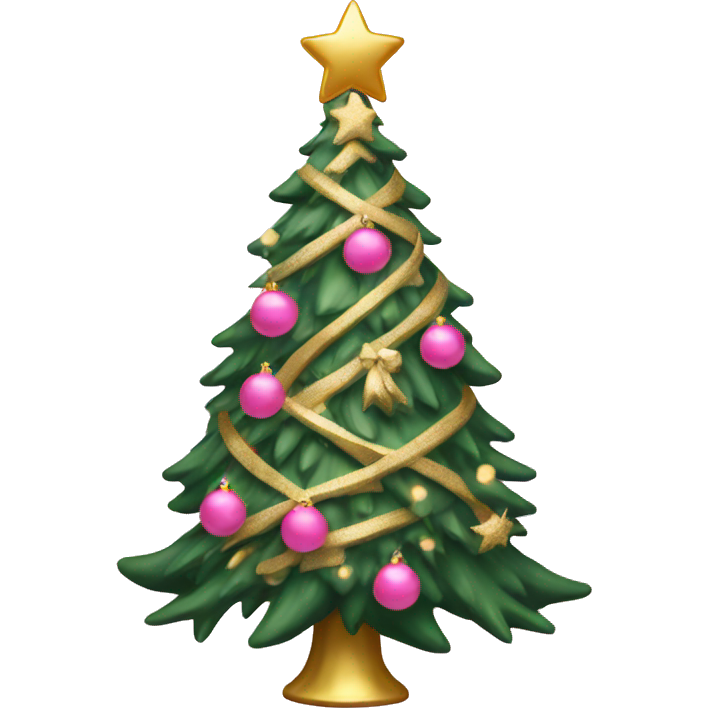 Pink Christmas tree gold