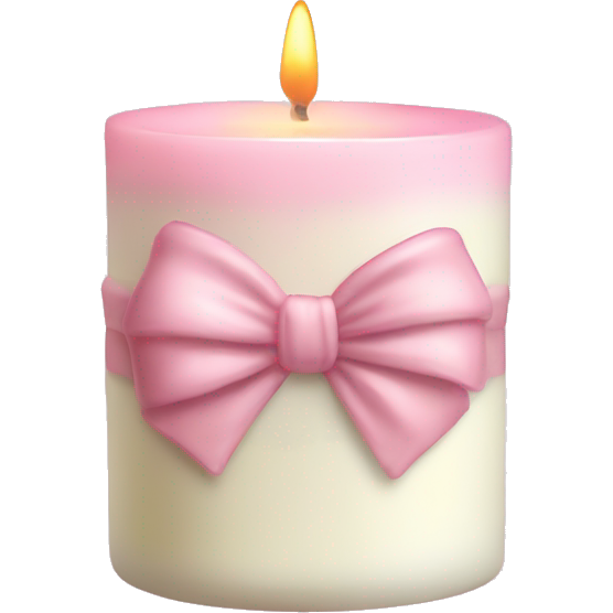 Vanilla scented candle with light pink bow
