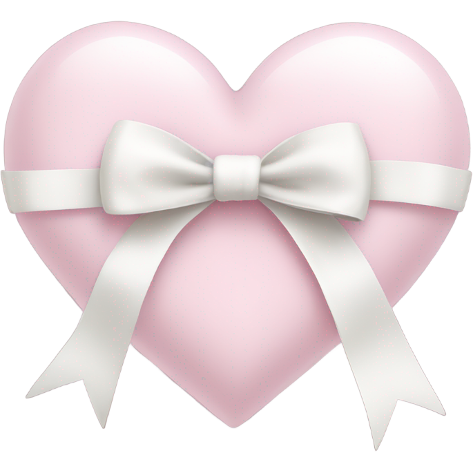 Light pink heart with white bow
