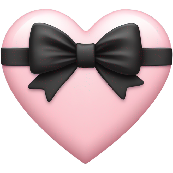 Pastel pink heart with black bow