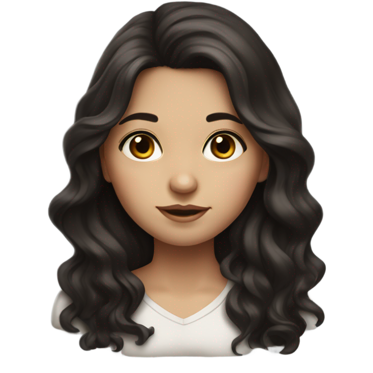 Realistic portrait of a girl with dark brown eyes