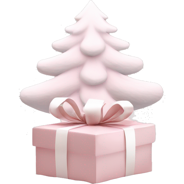 Light pink Christmas gifts under a white Christmas tree