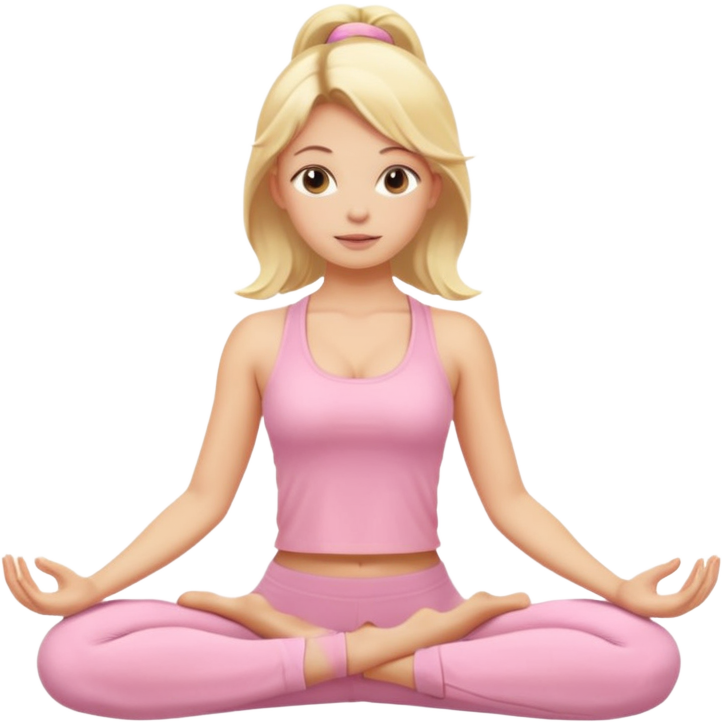 Blonde yoga girl light pink clothes n