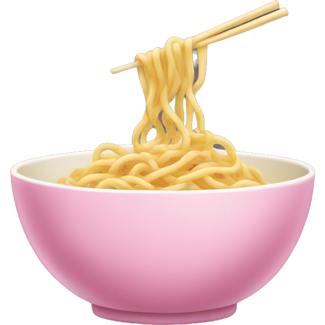 Noodles pink bowl