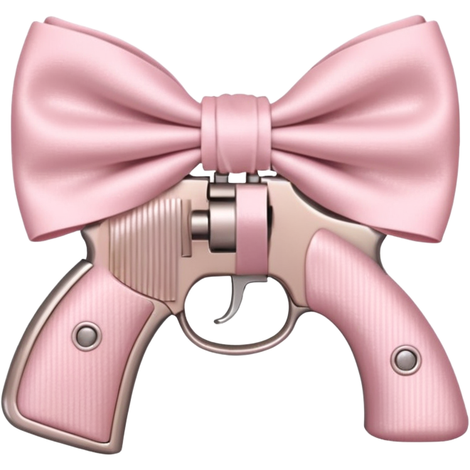 Pale pink gun, pale pink bow