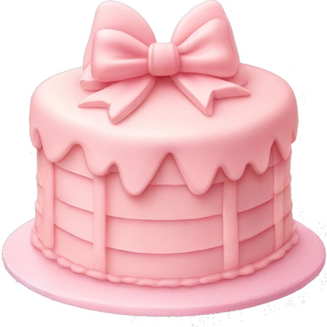 Light pink cake with bows and vintage frosting design