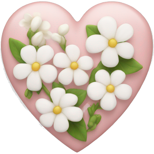 Light pink Heart with white flowers in it