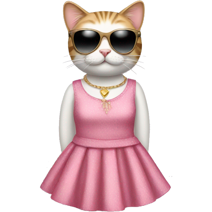 Cat wearing a dress & sunglasses