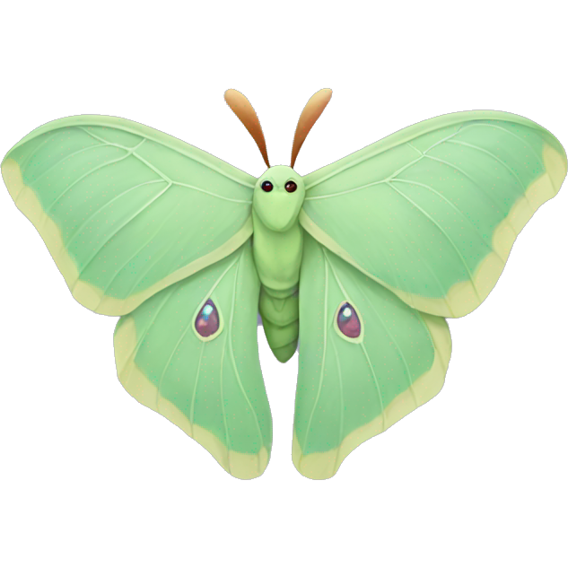 Luna moth wearing a bow