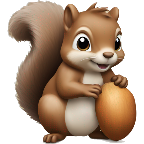 Squirrel holding an acorn emoji