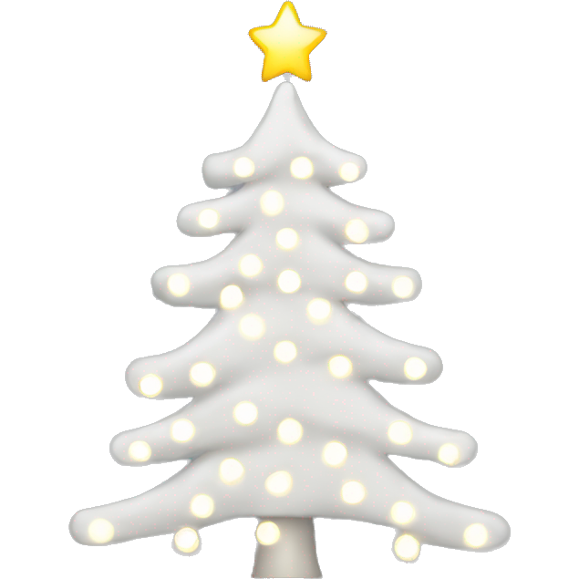 White christmas tree with christmas lights