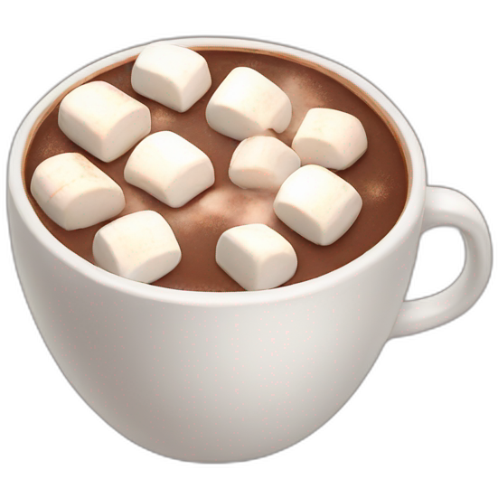 Hot chocolate with marshmallows Christmas themed