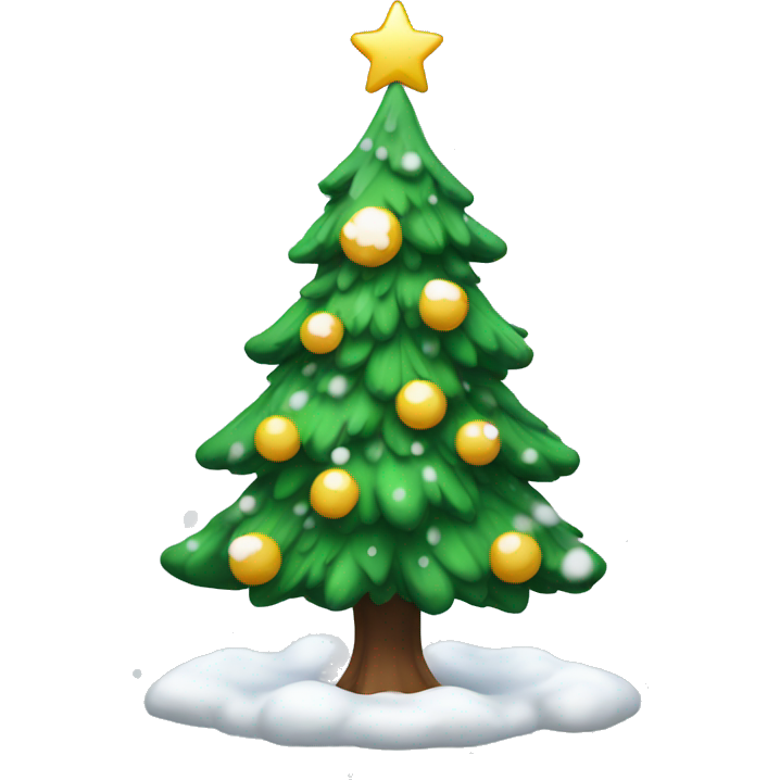 A Christmas tree with snow