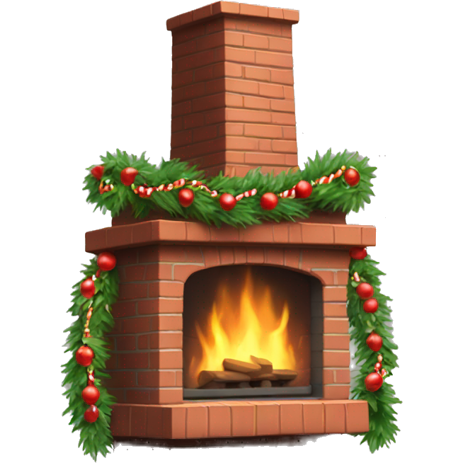 Chimney with Christmas garlands