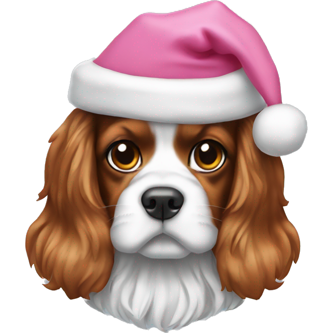 Ruby king charles pink santa hat