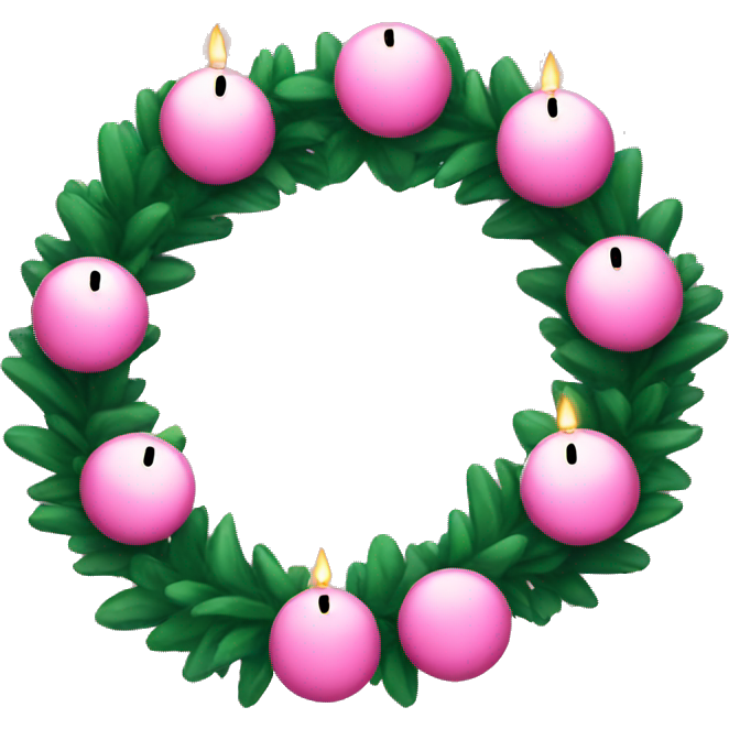 Christmas pink garland with candle