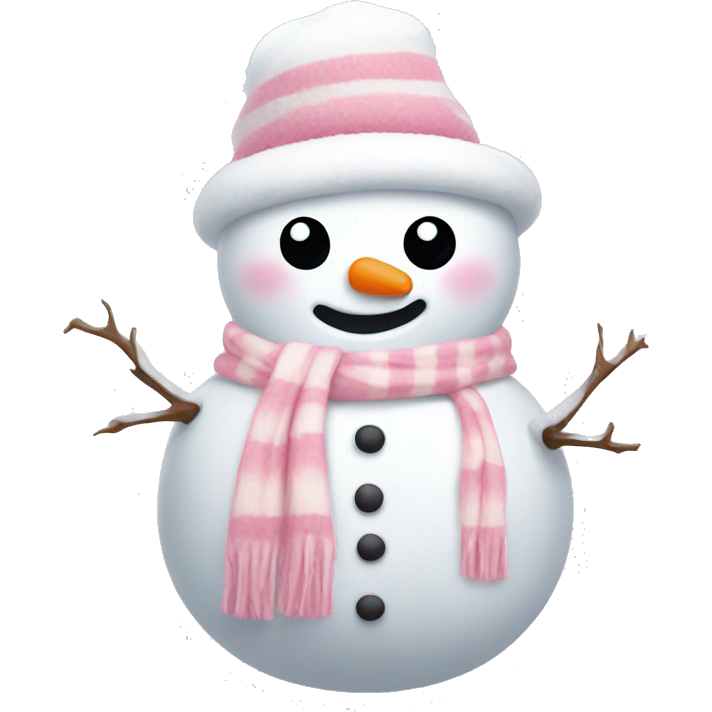 Cute white and light pink snowman