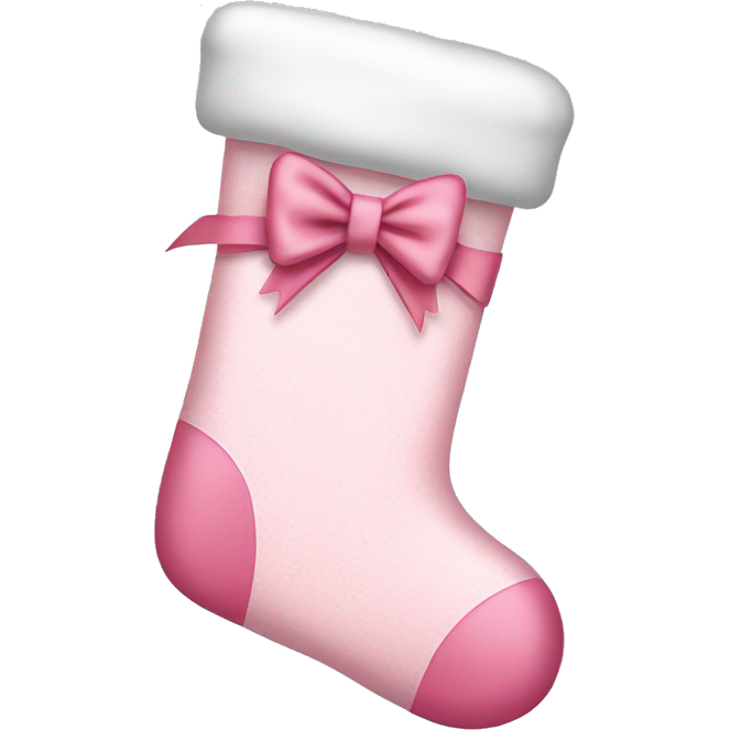 Light pink Christmas stocking with bow