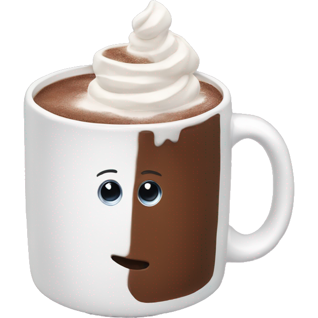 Hot chocolate in white mug