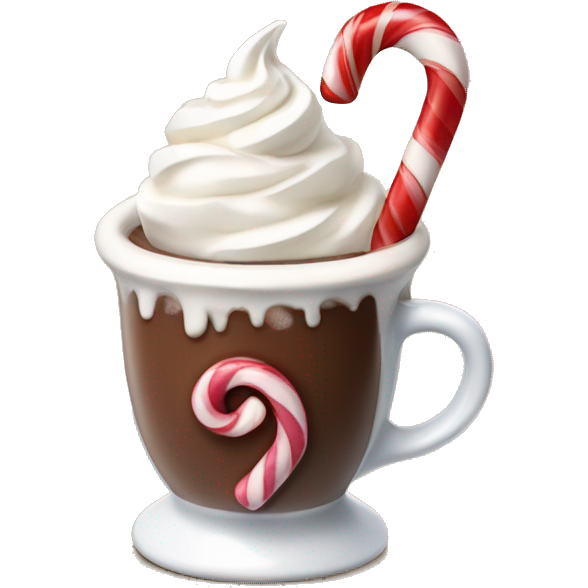 Hot chocolate with whipped cream and a candy cane