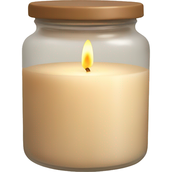 Aesthetic beige candle in the jar